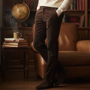 COS Sz 34R Dark Brown Velvet Tailored Office Pants